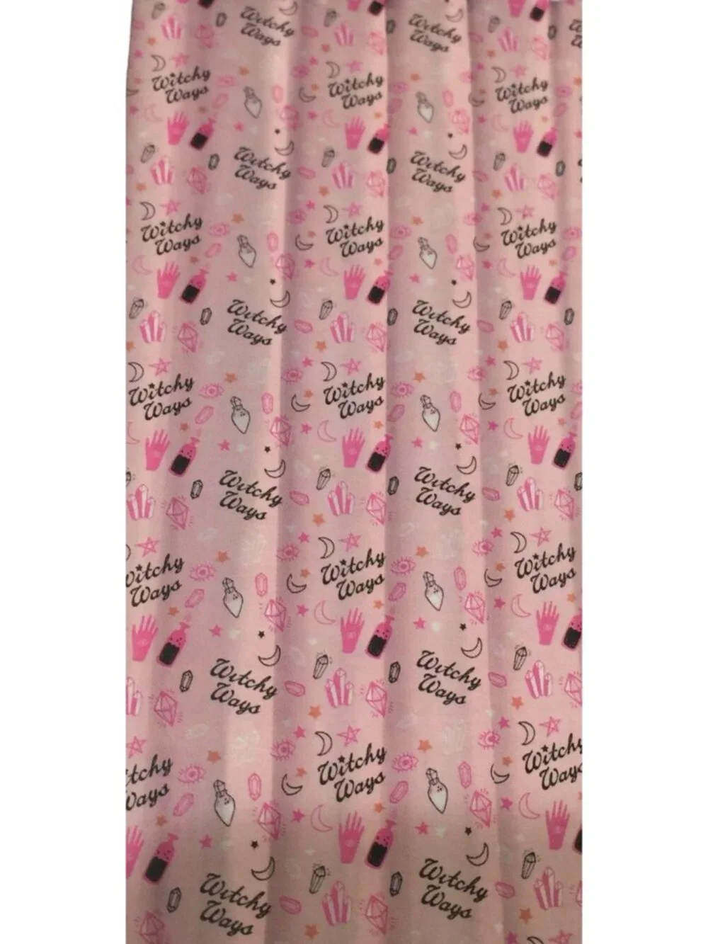 Betsey Johnson WITCHY WAYS Pink Microfiber Fabric Shower Curtain
